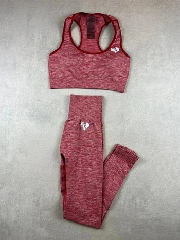 Ensemble Women's Best Seamless Set - Sports Bra + Leggings Gym Outfit | rouge | Size S | Women #