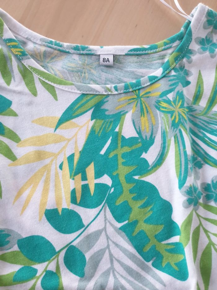 T- shirt à nouer fille 8 ans feuilles - photo numéro 2