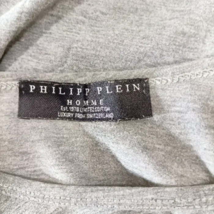 tshirt philipp plein vintage crâne gris coton L - photo numéro 9