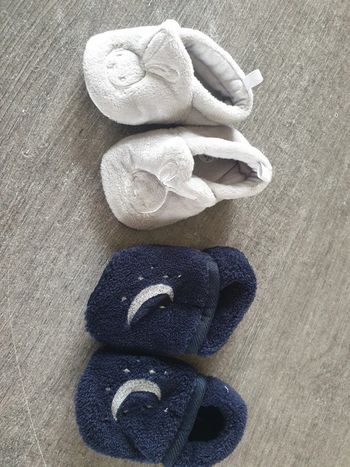 Lot de 2 paires de chaussons bébé