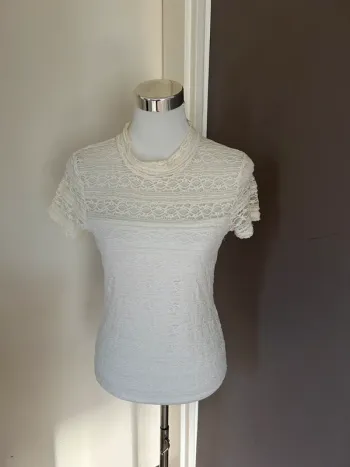 Morgan haut top blouse dentelle écru taille L/40