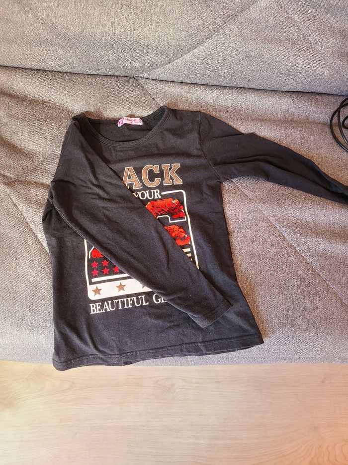 Tee-shirt avec des Sequins réversibles miss et girl taille 10 occasion - photo numéro 2