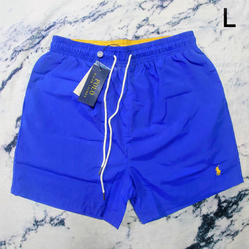 Short de plage Ralph Lauren pour Homme - Taille L - Bleu logo jaune - Neuf
