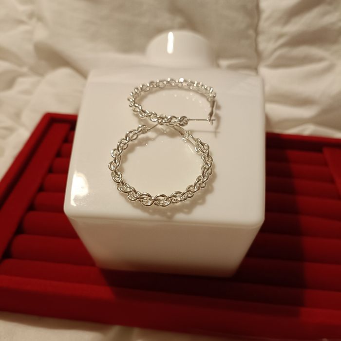 Boucles d'oreilles créoles en plus S 925 - photo numéro 4