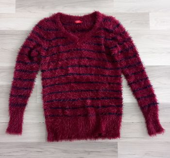 Pull femme à rayures bordeaux Tissaia taille 38