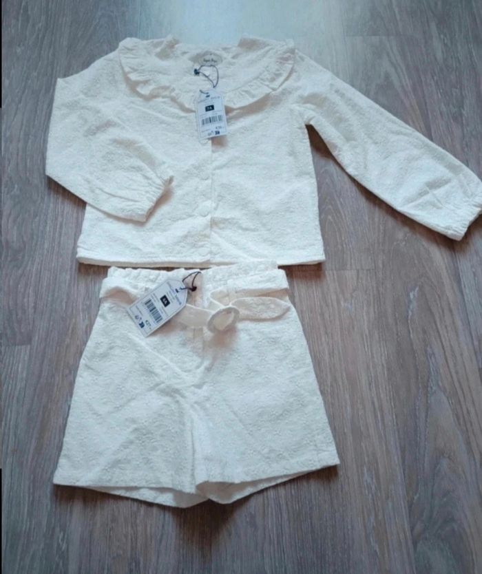 Ensemble chic veste et short fleuri sergent major 6/7 ans valeur 67€ !! - photo numéro 2