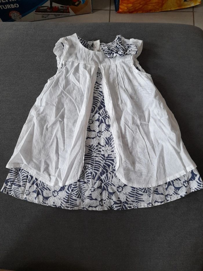 Robe 18 mois blanc et bleu