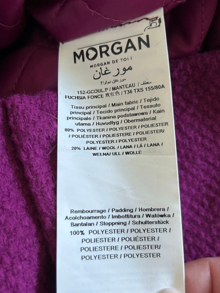 Duffle coat violet fuchsia Morgan taille 36 TBE - photo numéro 10