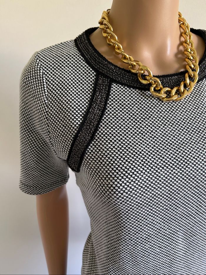 Blouse noire et grise à manches courtes Morgan taille L bon état - photo numéro 4