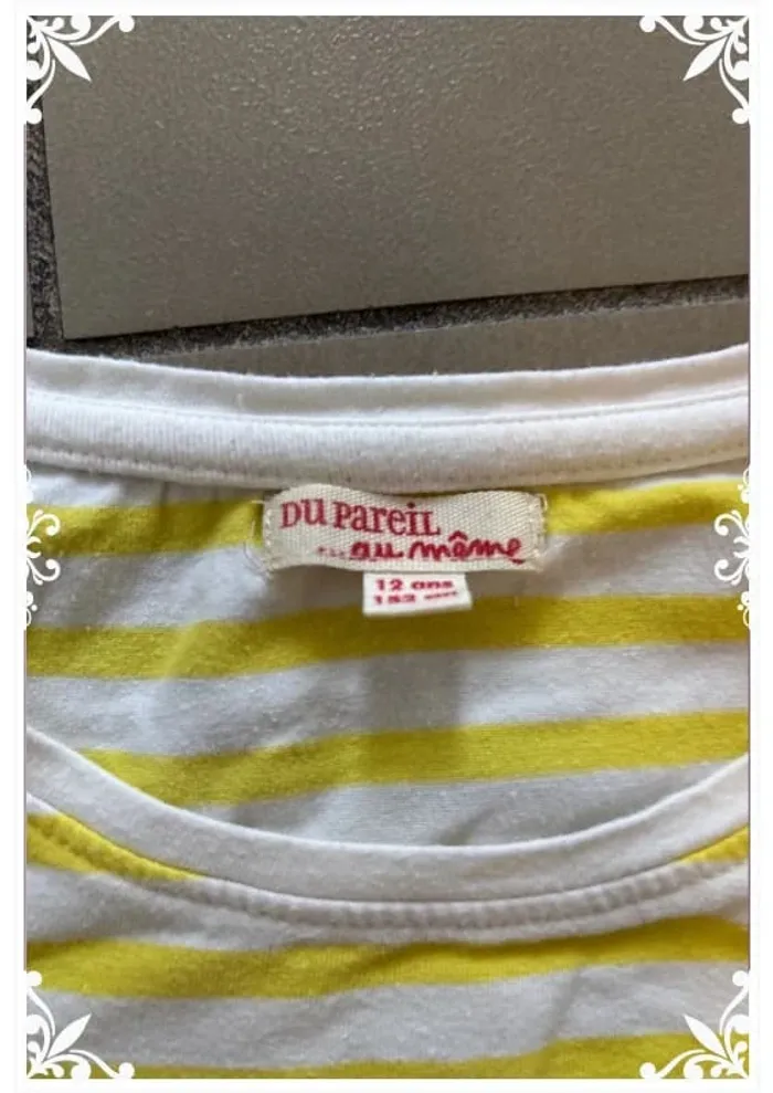 T-shirt à rayures enfant fille taille 12 ans du pareil au même - photo numéro 6