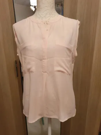 Chemisier blouse rose pâle mango suit M 38