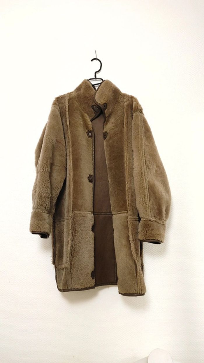 Manteau vintage en peau de mouton retourné shearling montone sheepskin réversible