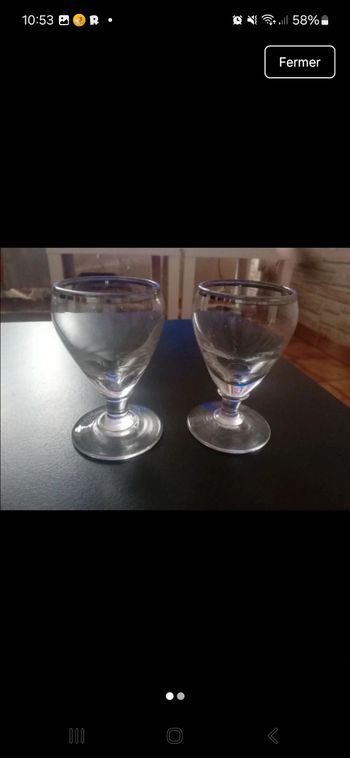 Lot de 2 verre a liqueur 