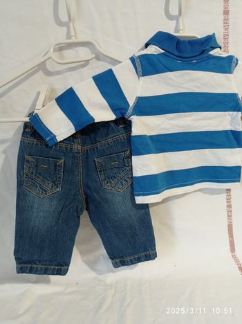 jean bleu et polo de Grain de blé 3 mois ref 69 D3