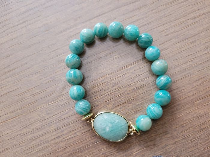 Bracelet en pierre minérale Amazonite - photo numéro 4