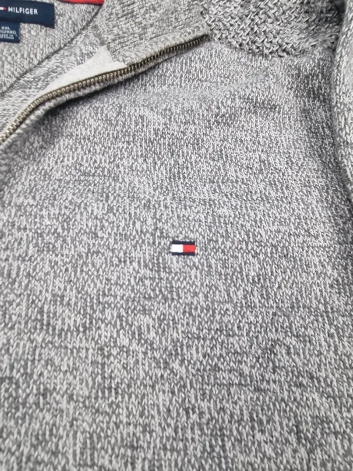 Gilet zippé Tommy Hilfiger gris – Taille XXL Hommes (mesures en photos) - photo numéro 5