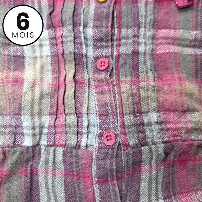 Chemise manche longue à carreaux - bébé fille 6 mois - photo numéro 4