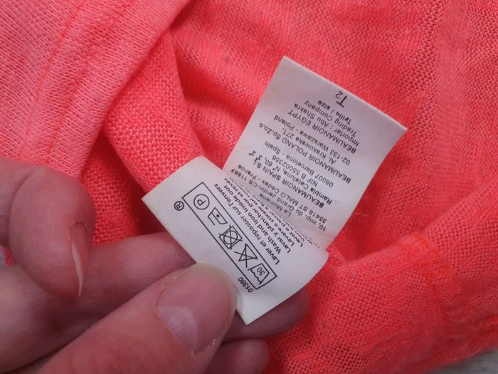 T shirt Cœur Strass Corail Fluo - photo numéro 4