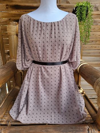Blouse voile libellule taupe noir taille 44