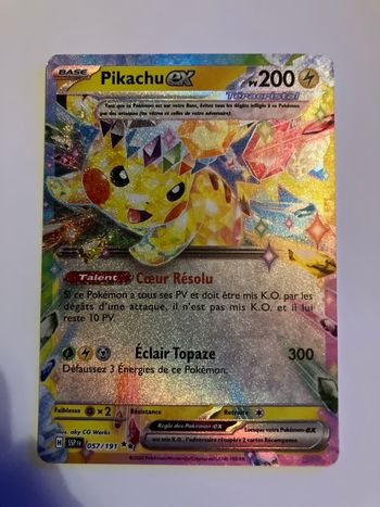 Carte pokemon Pikachu ex