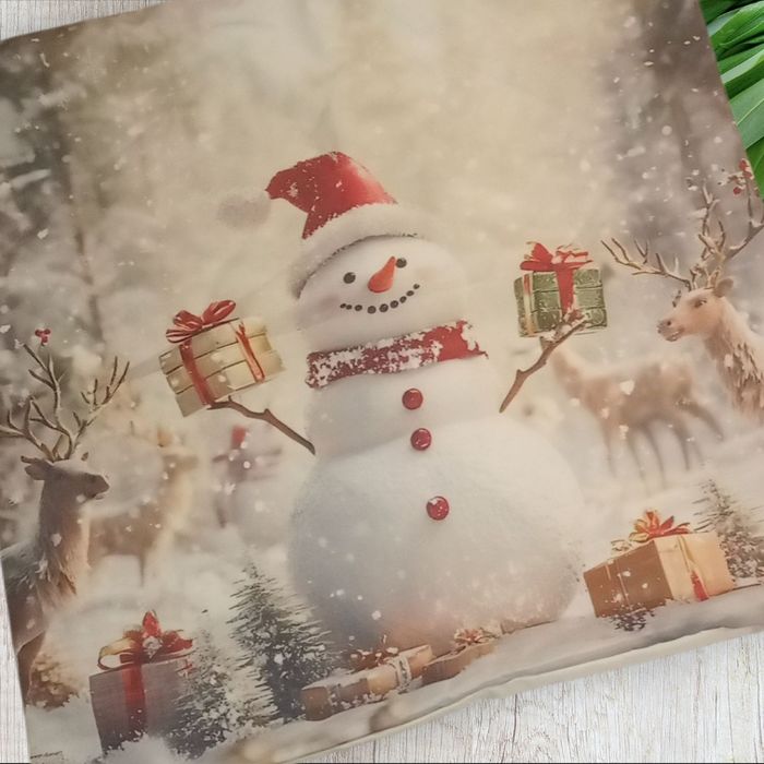 Housse de coussin noel bonhomme de neige - photo numéro 2