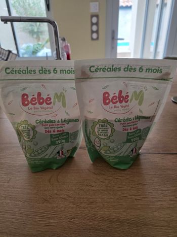 Céréales et légumes  BEBE M petit pois carottes