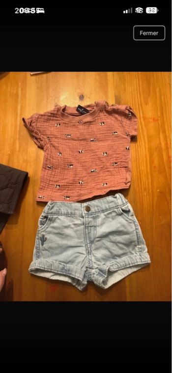 Ensemble short t shirt sergent Major 3 mois