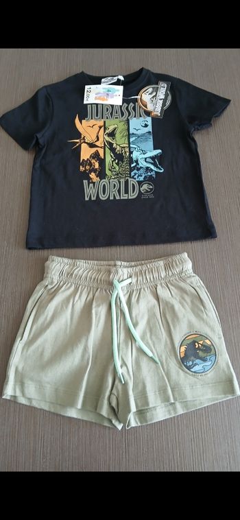 Ensemble short tee-shirt garçon jurassic Word 4 ans 