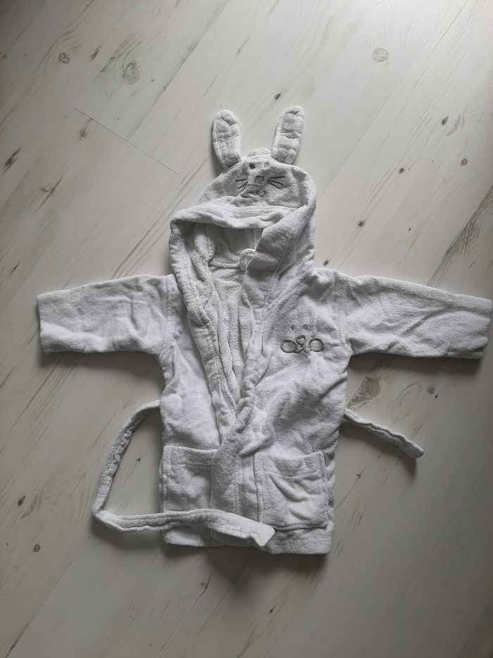 Peignoir blanc lapin 12 mois