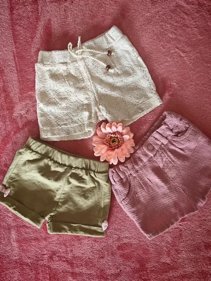 Lot short fille 3 mois