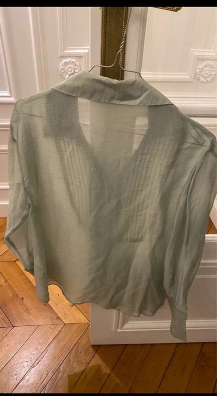 Chemisier/Blouse Vert Zara T M - photo numéro 7