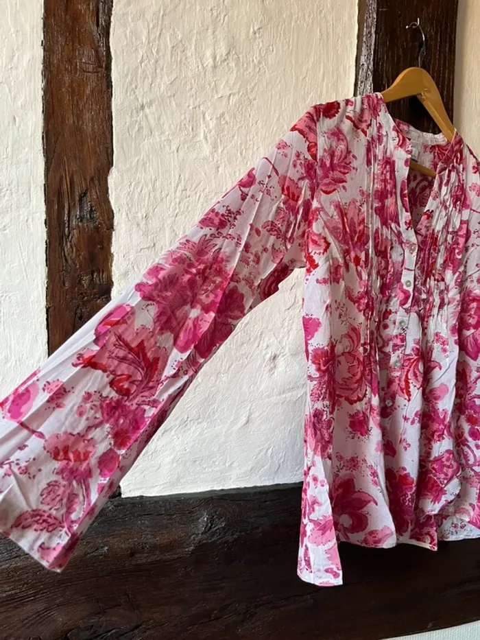 Blouse fleurie Jacqueline Riu – 100% coton – T40 - photo numéro 4