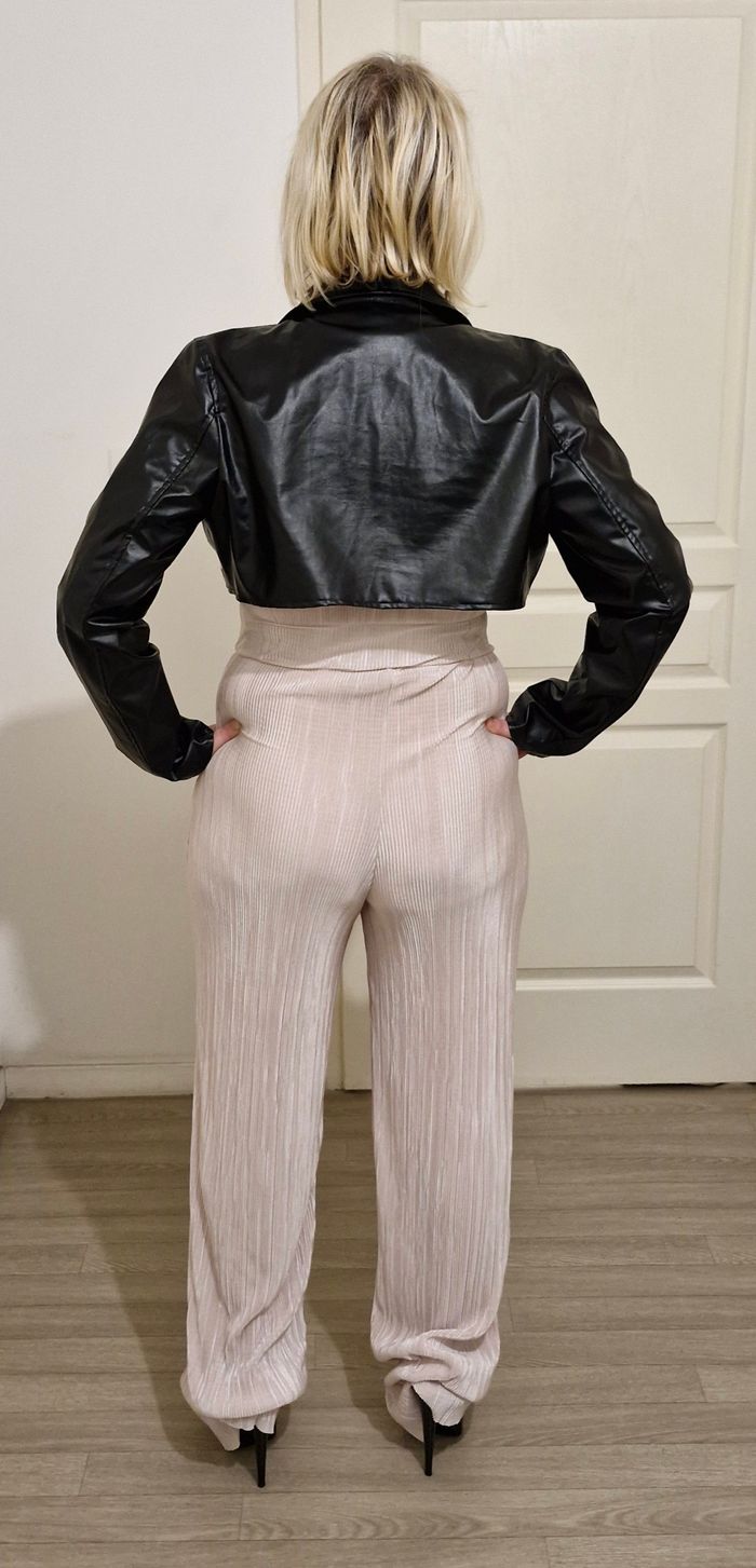 Mini veste style moto imitation cuir - photo numéro 5