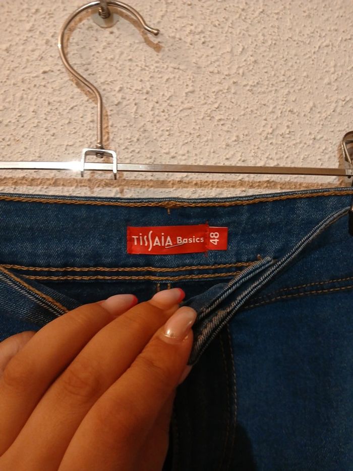 Jupe en jean bleu neuf " tissaia " taille 48 - photo numéro 3