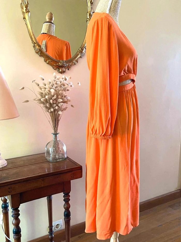 Robe Éclatante en Orange - Etam - Taille M neuf avec étiquette - photo numéro 4