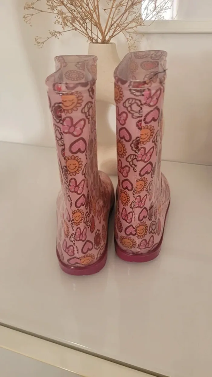 Bottes de pluie rose Minnie taille 29 - photo numéro 6