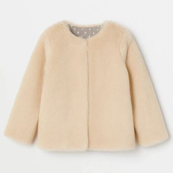 Veste fausse fourrure beige fille – taille 4 ans