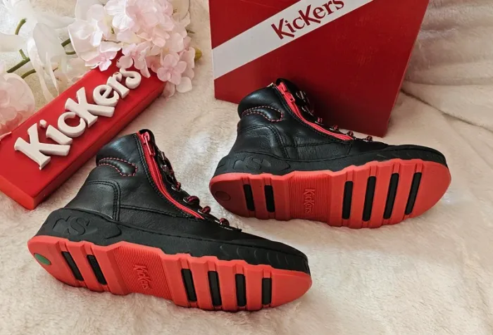 Bottes Bottines Cuir Zip Kickers T31 - photo numéro 2