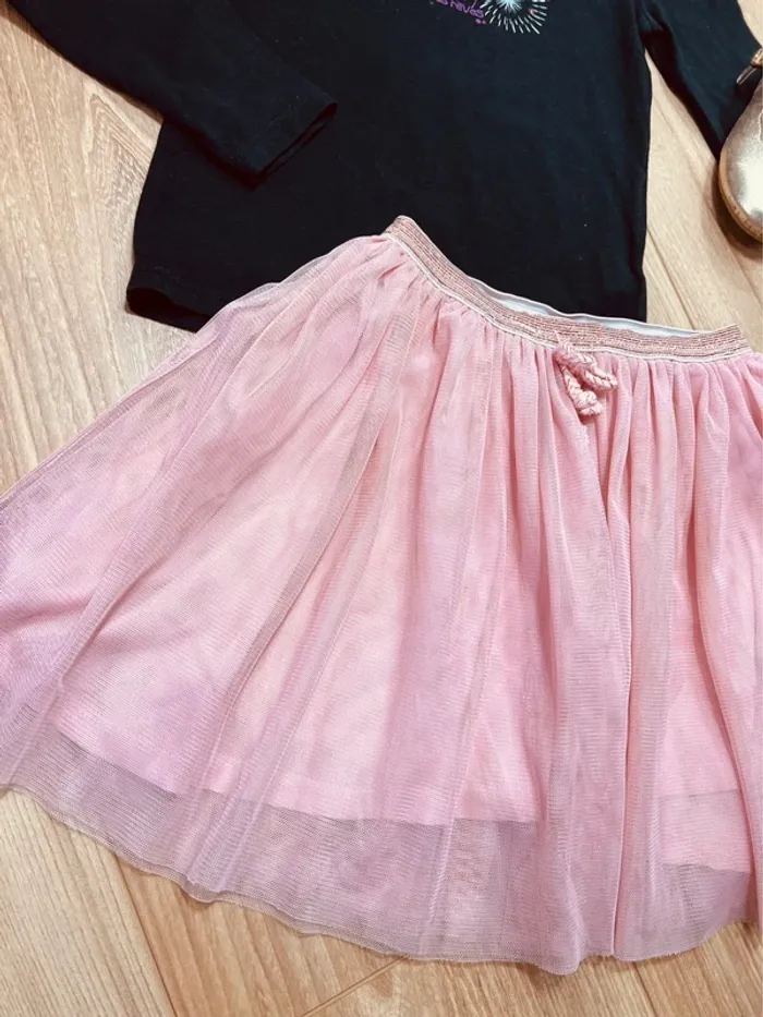 Taille 6 ans tenue de fête fille Okaidi Tex noir et rose * tulle * 🩷 - photo numéro 2