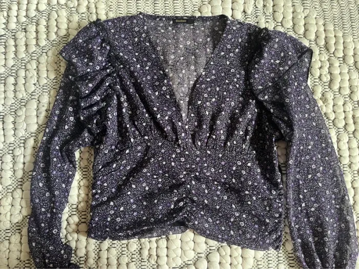 Blouse violette fleurie Bizzbee