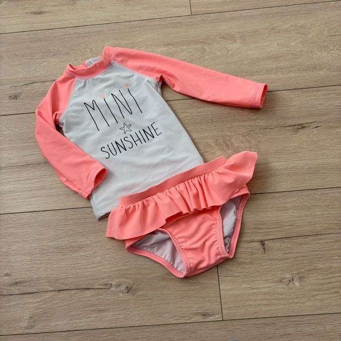 Maillot de bain 2 pièces anti UV fille kiabi 12-18 mois rose flashy