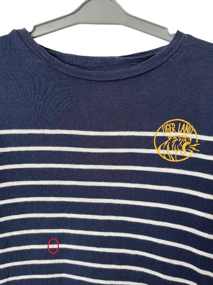 T-shirt manches longues marinière “Tiger land” - Gemo 8 ans - photo numéro 2