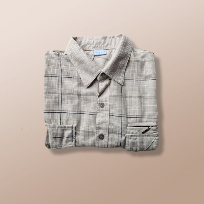 🌸 Chemise à carreaux beige Green-G Taille L 🌸 - photo numéro 2