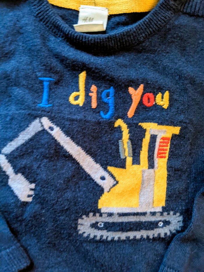 Pull neuf épaisseur moyenne H & M chantier 2 ans 92 cm - photo numéro 2