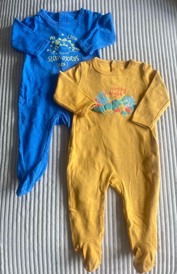 Lot de 5  pyjamas garçon 6 mois Inextenso - une pièce avec pieds couverts - photo numéro 3