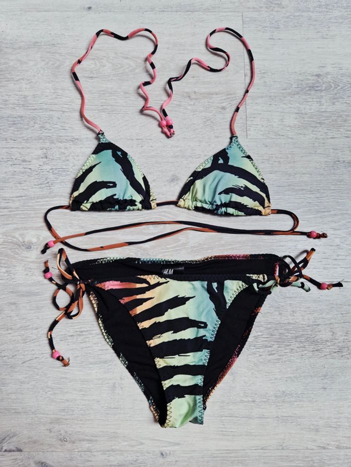 Maillot de bain bikini 2 pièces H&M haut en triangle rembourré 34 et bas en 36