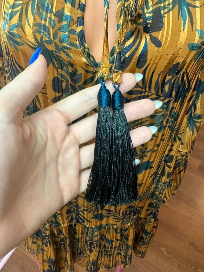 Robe à motif à manches évasées taille M Amenapih - photo numéro 2
