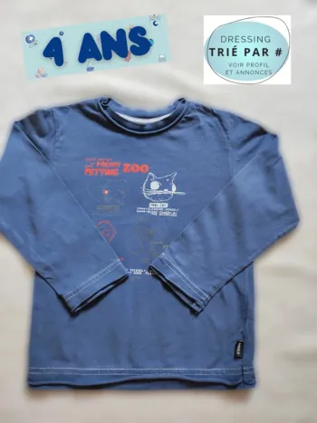 T-shirt manches longues 4 ans motif chat