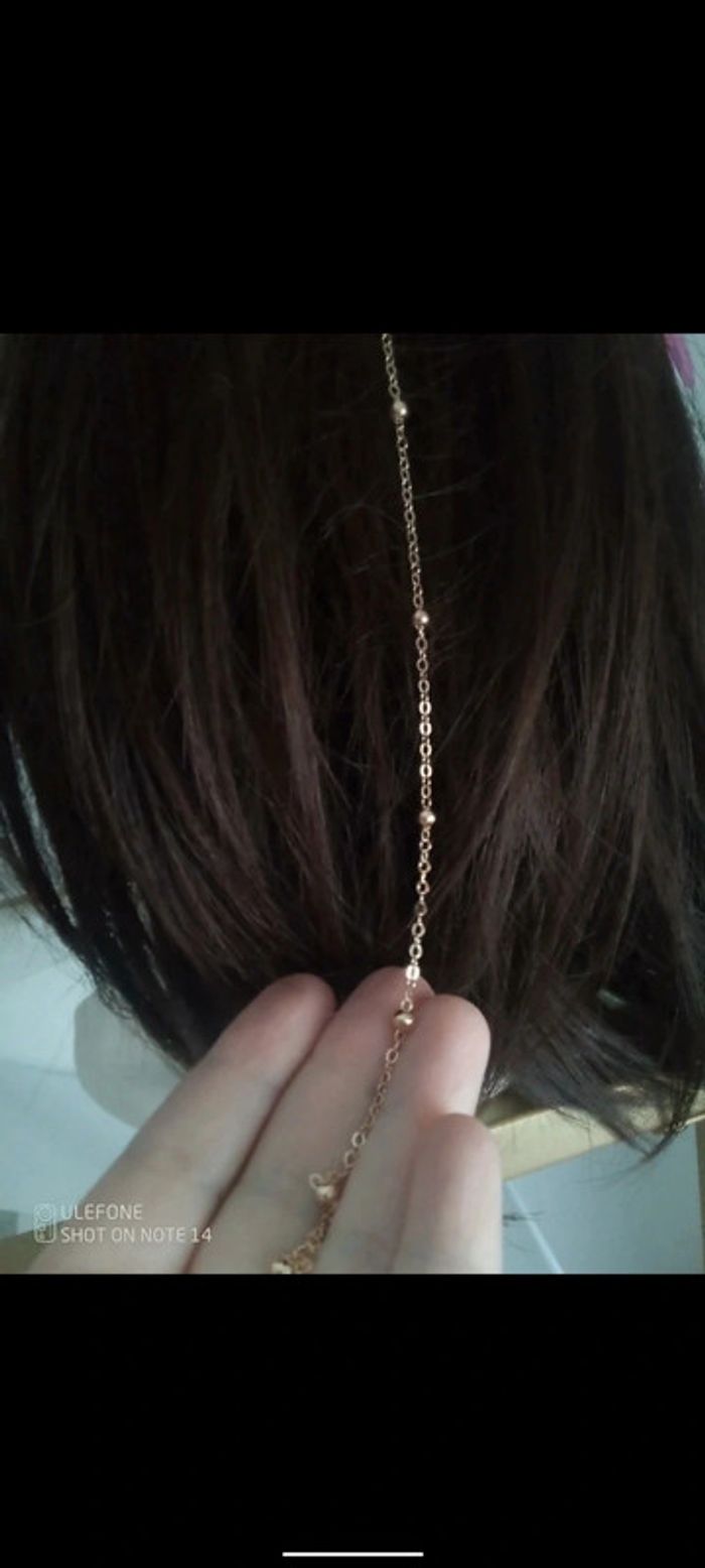 Chaîne de cheveux à Clipper en acier doré - photo numéro 2