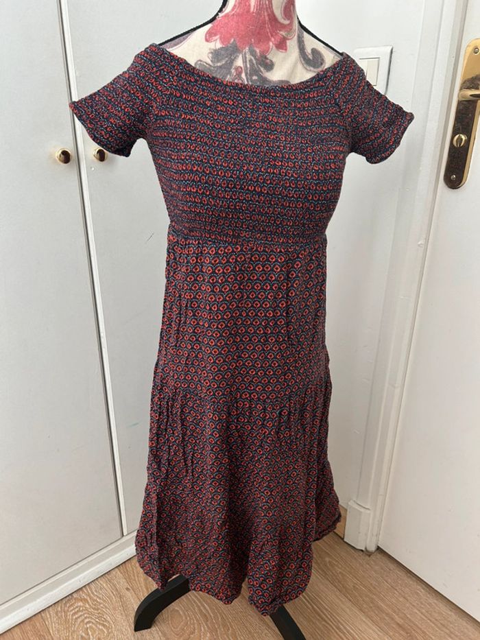 Robe d’été en coton 10 ans - bordeaux style bohème - photo numéro 2
